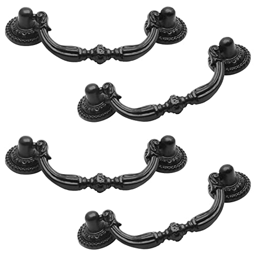 4 Pack 2.75" Hole Center Bail Pull Antique Black Drawer Handle - color: Black, size: 2.75 Inch