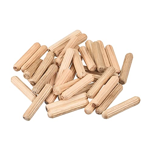 uxcell Wooden Dowel Pins 50pcs 6x30mm|1/4" x1-1/4 Fluted Beveled Ends Wood - size: 6x30mm