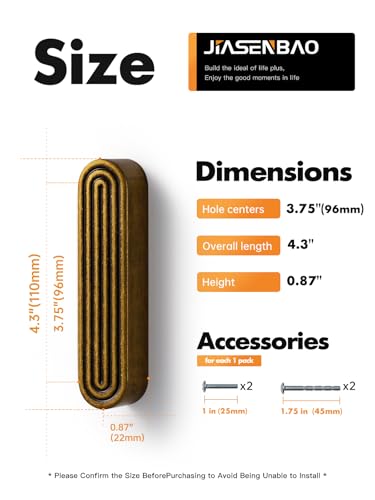 Cabinet Pulls Antique Brass 3-3/4" Hole Center 5 Pack - color: Antique Brass, size: 3-3/4"(96mm) Hole Center