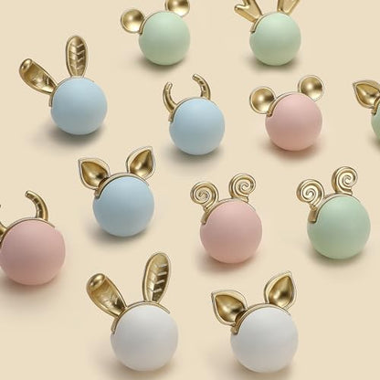 6 pcs Green Mouse Cute Cartoon Ceramic Cabinet Handles Kitchen knobs Door Pull Drawer Pulls for Kitchen Wardrobe Children's Room - color: green mouse