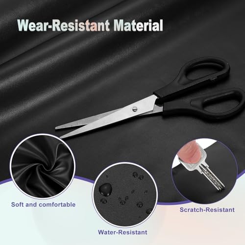 PATIKIL PU Faux Leather Fabric Nappa Grain 1 Yards Length 54"x36"x0.04" Soft Synthetic Leather Material Sheets 1mm Thick for Bags DIY Crafts, Black - color: Black, size: 54"x36"x0.04"