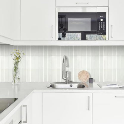 Peel and Stick Backsplash for Kitchen - New Upgrade 12" x 12" Large Premium Subway Tile, Grey White 10-Sheet - color: Grey White