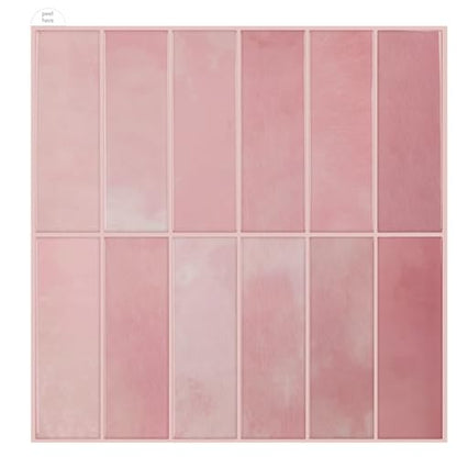 Peel and Stick Backsplash for Kitchen,New Upgrade 12" x 12" Large Premium Kitchen Backsplashs,Stick on Subway Tiles for Bathroom Pink 10-Sheet. - color: Pink