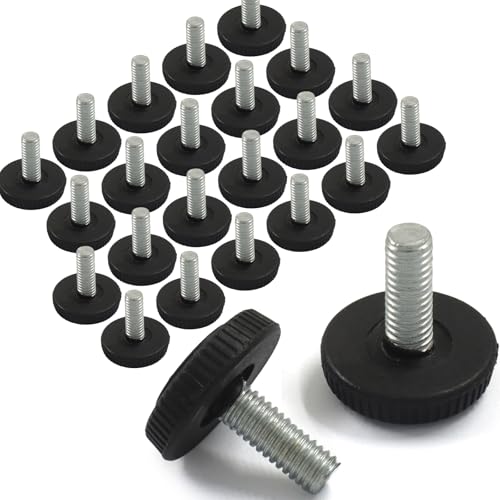 24 Pack M6 Threaded Adjustable Furniture Leveling Feet, Screw-in - size: M6