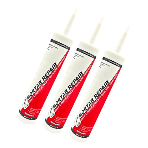 Akona Mortar Repair Tube for Tuckpointing, Sealing, and Repairing Stone, Brick, and Block Walls, Gray, Paintable, Fast Drying (10 Ounce, 1) (Pack of 3) - size: 3 Pack