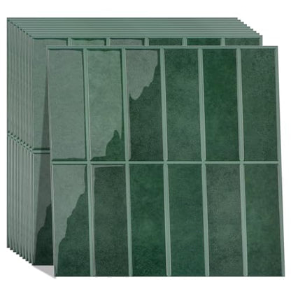 Peel and Stick Tile，New Upgrade Thicker Design Self Adhesive 12" x 12" Large Premium Peel and Stick Backsplash for Kitchen (Forest Green). - color: Forest Green