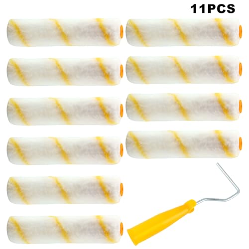 10Pack 6 Inch Paint Rollers Microfiber Paint Roller Cover with Roller Frame