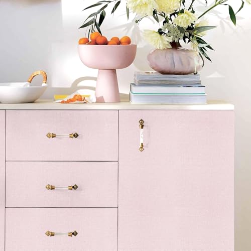 Pink Peel and Stick Wallpaper Grasscloth Paper 15.7in x 118.1in - color: Pink, size: 15.7" x 118.1"