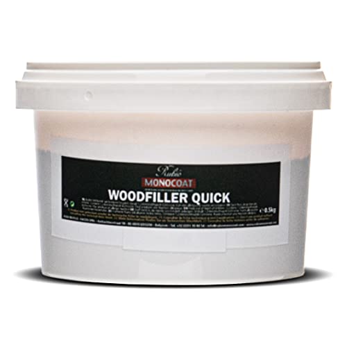 Rubio Monocoat Woodfiller Quick (Dark), 0.5 kg | Quick-Curing Wood Filler Putty for Interior Joinery & Patching Chipped Wood - color: Dark, size: .5 Kilograms