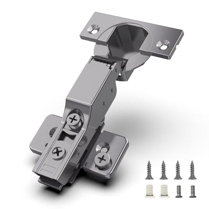 Chibery 50 Pack Frameless Half Overlay Soft Close Concealed Hinges, Black Titanium Plated, Self Closing, 105° Open Angle 3D Adjustment, Stop 85 ＆ 105 Degrees, Clip On, Stainless Steel for Cabinet Door - size: Half Overlay
