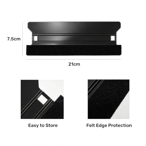 CARTINTS Plastic Squeegee Kit for Vinyl Wrap Window Tint Wallpaper Tools, 8.3IN+4IN Felt Squeegee and Precision Art Knife & 5Pcs Blades Replacement - color: Black
