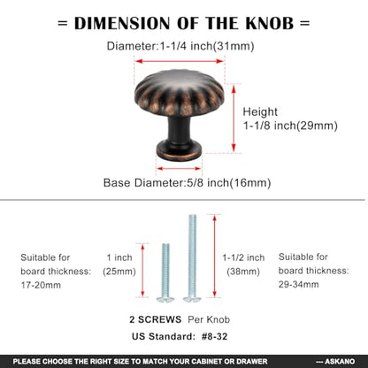 Round Brushed Gold Cabinet Knobs 1-1/4 Inch 10 Pack K2408 - color: Brushed Gold, size: Knob A-10 Pcs