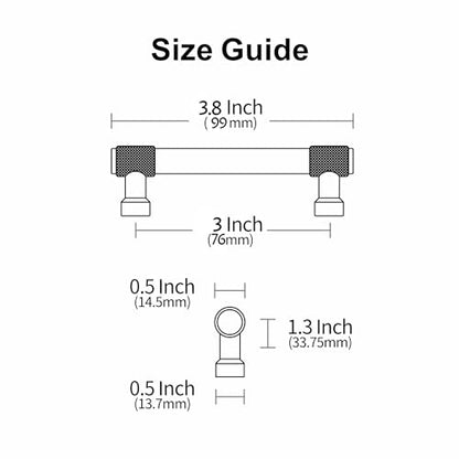 Alzassbg 3" Brushed Satin Nickel Cabinet Pulls 10 Pack, AL3017SN - color: Brushed Satin Nickel, size: 3" Hole Center