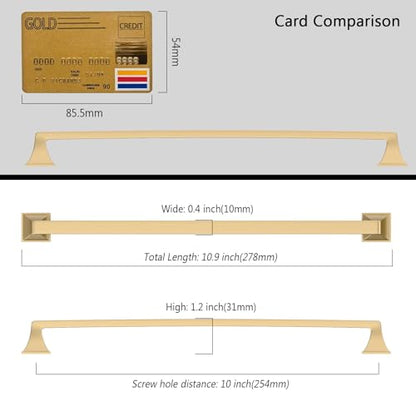 Amerdeco 10 Pack Champagne Bronze Cabinet Pulls 10 Inch(254mm) Hole Center Cabinet Hardware Kitchen Cabinet Handles for Bathroom Drawer Pulls Dresser Pulls ZH0002 - color: Champagne Bronze, size: 10" hole center