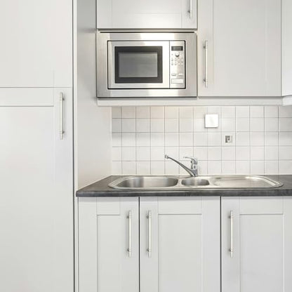 HOME EDIT 6-1/4 inch Brushed Nickel Cabinet Handles, 10 Pack Kitchen Cabinet Handles Drawer Pulls Zinc Alloy Square Bar Kitchen Pulls - color: Brushed Nickel, size: 6-1/4 Inch Hole Center
