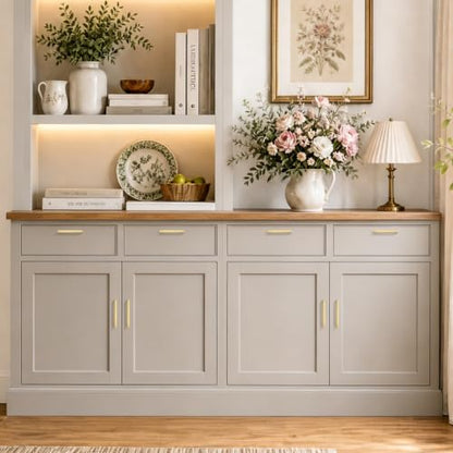 Ravinte Brushed Gold Kitchen Cabinet Solid Handles,4 Inch,10 Pack - color: Brushed Gold, size: 4 Inches Hole Center