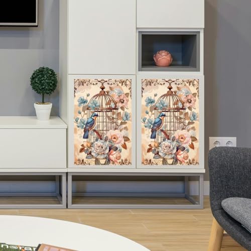 Peacoblue Vintage Birdcage Rub On Transfers for Furniture Craft 6"x12" - style: Vintage Birdcage