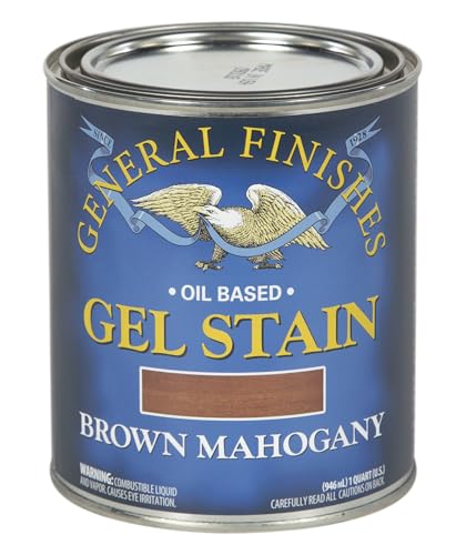 General Finishes Oil Base Gel Stain, 1 Quart, Brown Mahogany - color: Brown Mahogany, size: 1 Quart