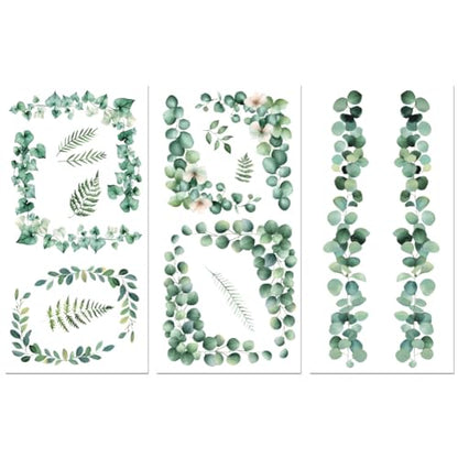 Peacoblue Leaves Corners Rub On Transfers for Furniture Craft 6"x12" - style: Leaves Corners