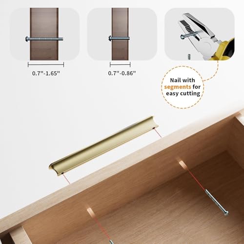Cobbe 10 Pack Champagne Bronze Cabinet Pulls 3 Inch (76mm) Hole Centers - color: Gold 10 Pack, size: 3" hole center spacing