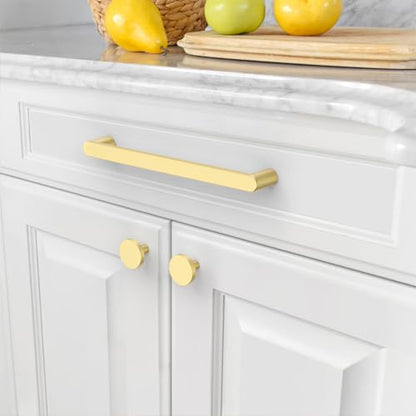 Amerdeco 10 Pack ZH0005MGP Brushed Gold Cabinet Pulls 7.5" - color: Brushed Gold, size: 7.5" hole center