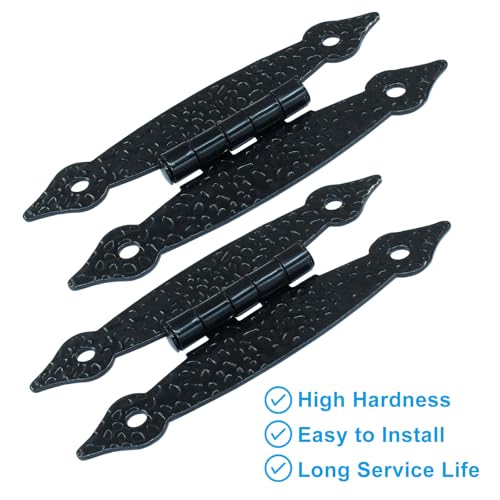 12Pcs Black H Cabinet Hinges - color: Black