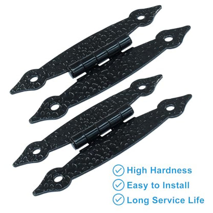 12Pcs Black H Cabinet Hinges - color: Black