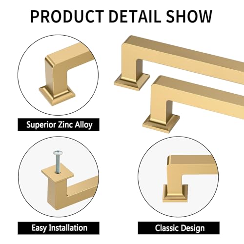 Champagne Bronze Cabinet Handles Kitchen Pulls 6.25 Inch 10 Pack - color: Champagne Bronze, size: 6.3" Hole Center