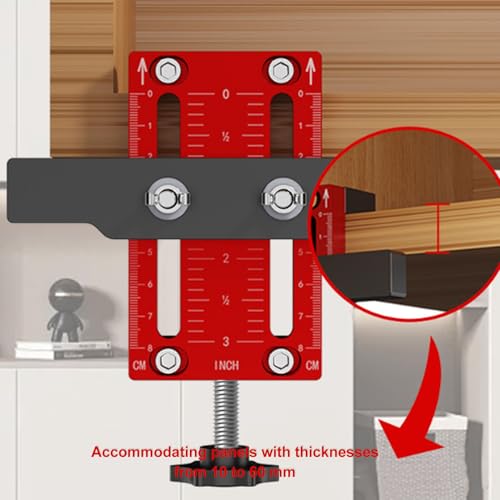 lyrlody Cabinet Hardware Jig Tool, Cabinet Handle Jig, Adjustable Drill Guide Template Tool for Installation of Door Drawer Front Knobs Handles and Pulls