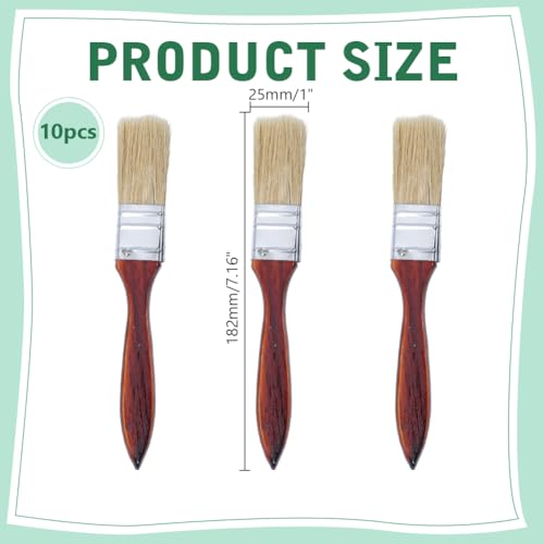 arricraft 10 Pcs Chalk Paint Brushes Set, Natural Bristle Paint Brush with Wood Handle for Painting, Stenciling, Waxing, Works with All Chalk Paints