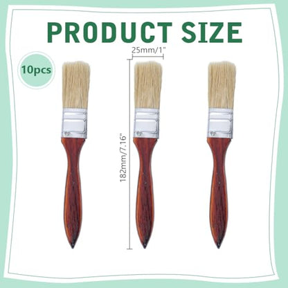 arricraft 10 Pcs Chalk Paint Brushes Set, Natural Bristle Paint Brush with Wood Handle for Painting, Stenciling, Waxing, Works with All Chalk Paints