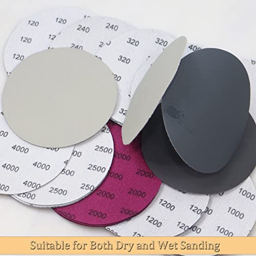 30PCS 5 inch No Hole #120-#4000 Wet Dry Sanding Discs 120 240 320 400 800 1000 1200 2000 2500 4000 Grit Sandpaper Compatible for Random Orbital Sanders (#120-#4000 10Kind Grit Each 3PCS) - style: #120-#4000 10Kind Grit Each 3PCS