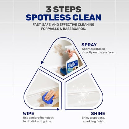 Wall & Baseboard Cleaner - Non-Toxic, Kid & Pet Safe, USA Made - size: 32 Fl Oz (Pack of 1)