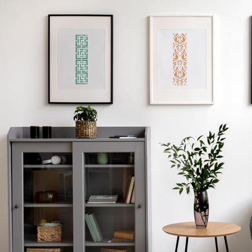 12 Pieces Border Stencils for Painting, Reusable Leaf Template for Painting