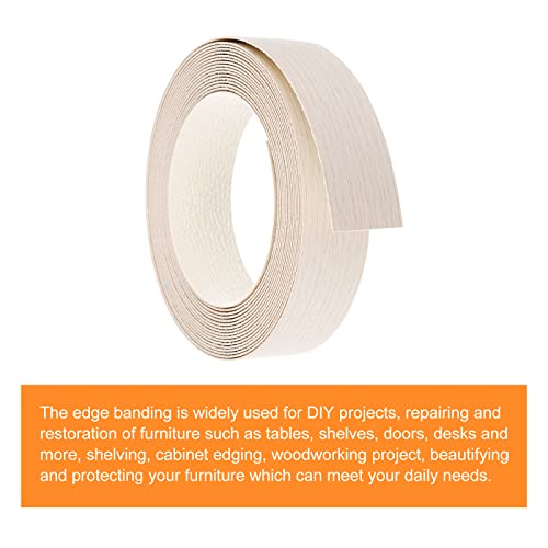uxcell Edge Banding, 1-5/8 inch x 24.6ft Pre-Glued Wood Veneer Edging Iron-on Flexible Edge Banding for Cabinet Repair Furniture Restoration, Oak - size: 1-5/8 Inch x 24.6ft