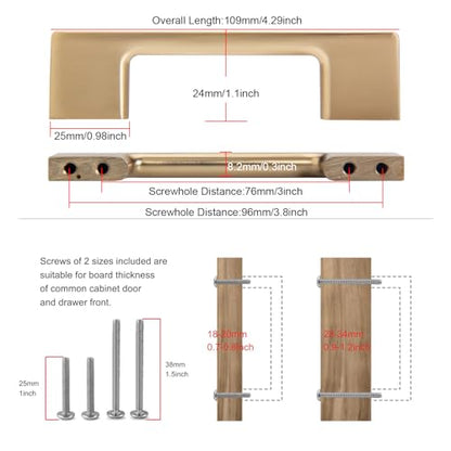 TUNNY 10 Pack Classic Cabinet Handles-3"/76mm Screw Spacing Champagne Bronze Furniture Hardware Handles for Kitchen Cabinets Bedroom Cabinet Pull - color: Champagne Bronze, size: 3"(76mm)Hole Center