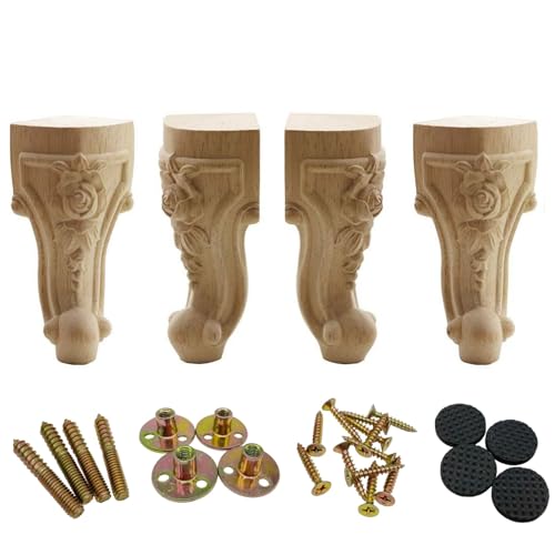 WEICHUAN Solid Wood Replacement Furniture Sofa Couch Legs 8 inch Set of 4 - size: 8"