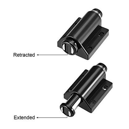 uxcell Touch Catch Magnetic Press Latch for Cabinet Door Cupboard Drawers Black 4pcs - color: Black