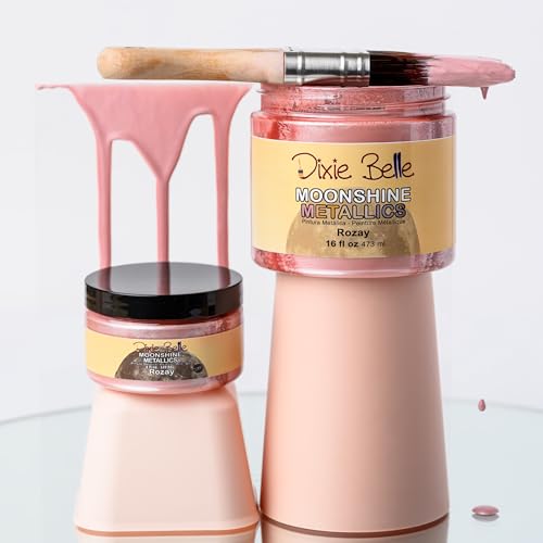 Dixie Belle Paint Company Moonshine Metallics - Rozay (4oz) - color: Rozay, style: 4 Fl Oz (Pack of 1)