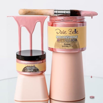 Dixie Belle Paint Company Moonshine Metallics - Rozay (4oz) - color: Rozay, style: 4 Fl Oz (Pack of 1)
