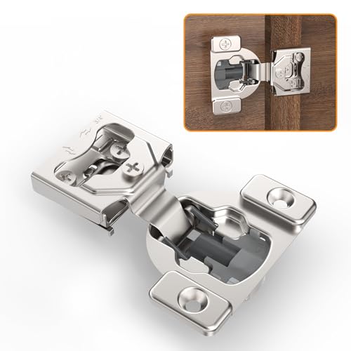 Chibery 20 Pack 3/4" 4D Concealed Hinges for Face Frame Door, Soft Close On/Off Switch, Self Closing, 105° Open Angle Concealed Stainless Steel Hinges for Framed Cabinet, Satin Nickel - color: 20 Pack, size: 3/4" Overlay