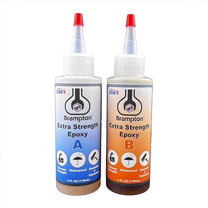 Brampton Extra Strength Epoxy, 20-Minute Work Life, Waterproof 2-Part Epoxy Glue Kit for Tile, Metal, Ceramic, Glass, Wood, Stone, Strong Bonding, Sandable, Paintable Resin, Easy 1:1 Mix, 8 oz - style: 8 FL OZ KIT