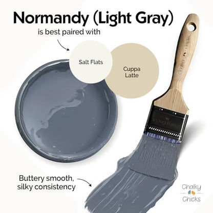 Chalky Chicks Steel 32 Fl Oz Chalk Paint for Furniture All in One - color: Blue Steel (Blue Gray), size: 32 Fl Oz (Pack of 1)