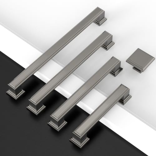Amerdeco 10 Pack Brushed Black Nickel Cabinet Pulls 3" - color: Brushed Black Nickel, size: 3" hole center, style: 10 Pack