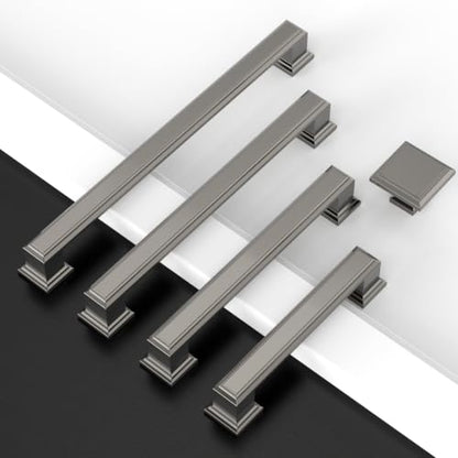 Amerdeco 10 Pack Brushed Black Nickel Cabinet Pulls 3" - color: Brushed Black Nickel, size: 3" hole center, style: 10 Pack