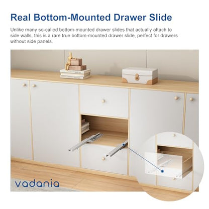 VADANIA #BK54 12" Undermount Drawer Slide, Soft Close - size: 12 Inch, style: Soft Close