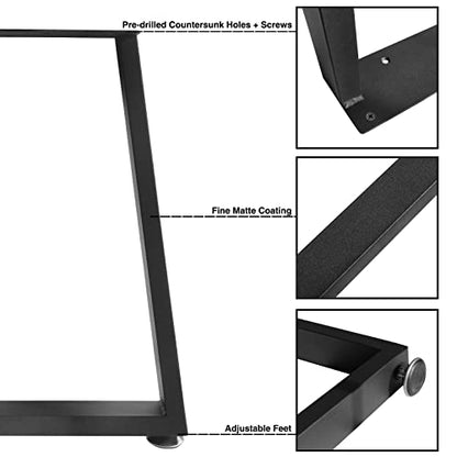16" Metal Furniture Legs with Adjustable Feet - Desk, Coffee Table, Bench Legs, DIY for Side Table, Nightstand, Chair - U-Shaped 16"x11" - color: U, size: 16