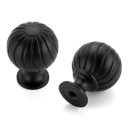12 Pack Black Cabinet Knobs, 1 Inch Round Dresser Drawer Knobs - color: Black