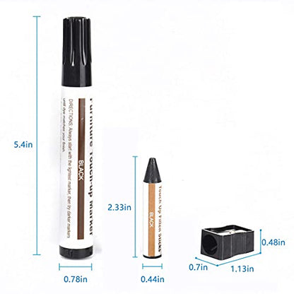 SEISSO 17 Piece Furniture Touch Up Markers Kit with Wax Sticks Sharpener - color: 8 + 8 Colors