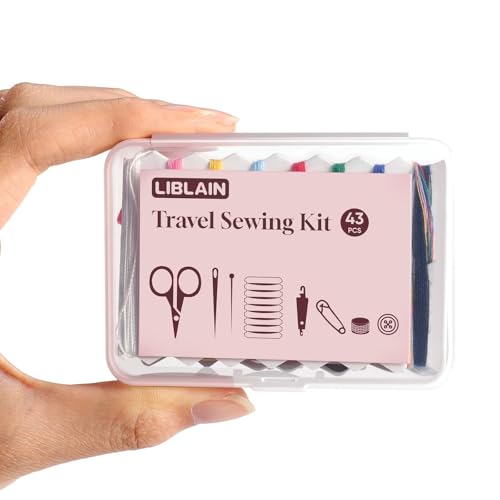 LIBLAIN Mini Sewing Kit with Big Eye Steel Needles for Adults and Beginners - size: 1 Pack